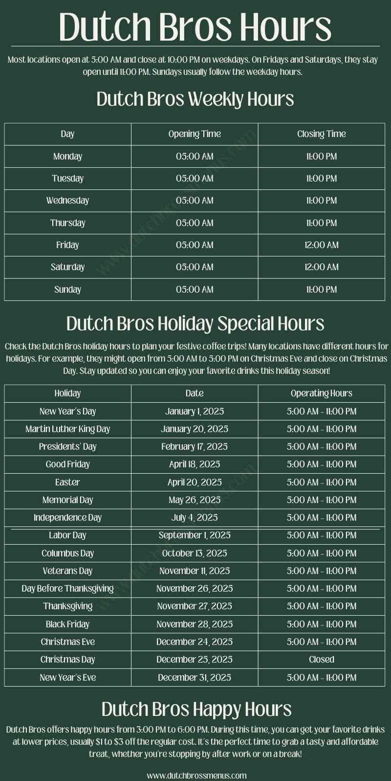 Dutch Bros Hours
